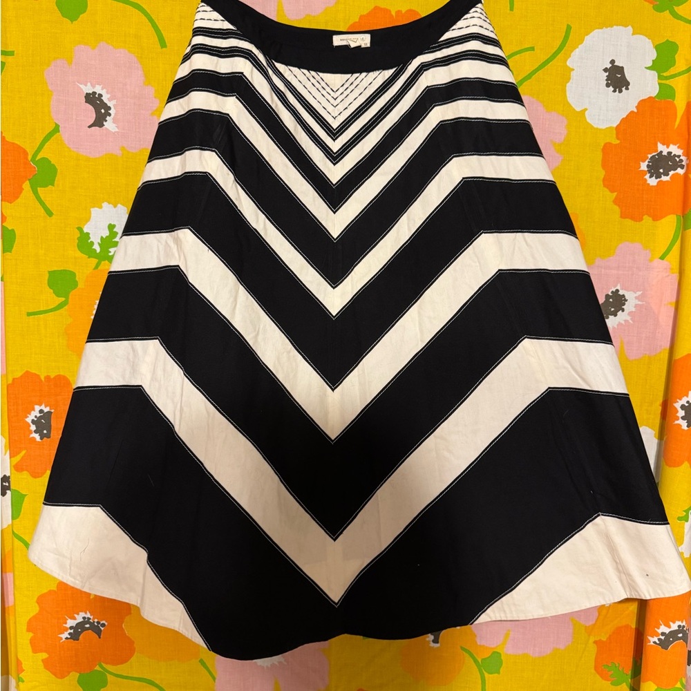 Meadow Rue Black and White  A-Line Skirt
